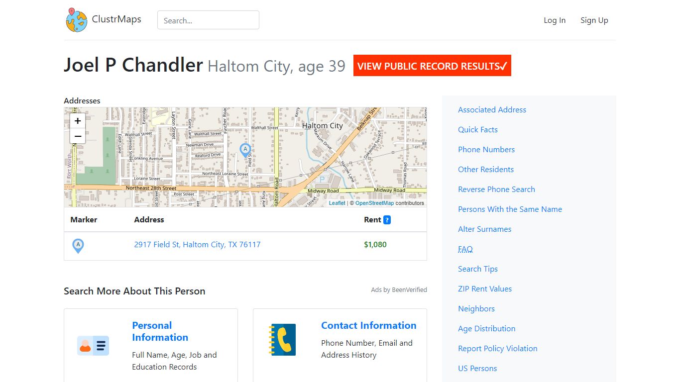 Joel P Chandler, Haltom City Public Records Instantly